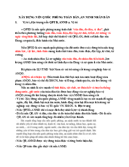 Xây dựng nền quốc phòng toàn dân, an ninh nhân dân