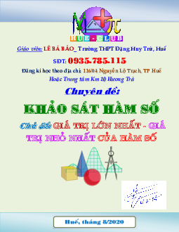 Bài tập giá trị lớn nhất và giá trị nhỏ nhất của hàm số – Lê Bá Bảo Toán 12