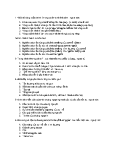 Trắc nghiệm Sinh lý bệnh | Trường Đại học Kỹ thuật Y - Dược Đà Nẵng