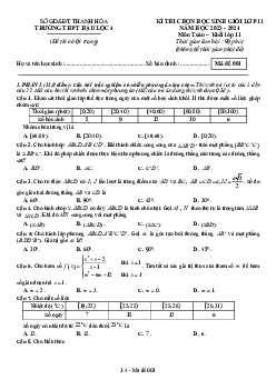 Đề học sinh giỏi Toán 11 năm 2023 – 2024 trường THPT Hậu Lộc 4 – Thanh Hóa