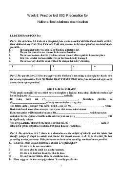 Week 8 Practice test 002- Preparation for National best students examination
