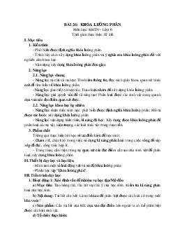 Giáo án Khoa học tự nhiên 6 sách Kết nối tri thức với cuộc sống Bài 26