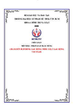 Tiểu luận môn Pháp luật đại cương đề tài "Chấm dứt hợp đồng lao động theo Luật Lao động Việt Nam"