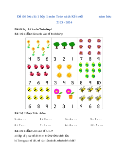 Đề thi Toán lớp 1 học kì 1 | Đề 5 | Kết nối tri thức