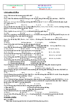 Tổng hợp 10 đề thi Hóa 10 học kỳ 2 (có đáp án)