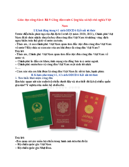 Giải Giáo dục công dân 6 Kết nối tri thức bài 9 Công dân nước Cộng hòa xã hội chủ nghĩa Việt Nam