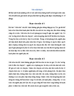 Văn mẫu lớp 8: Đoạn văn nêu lên điều Hồ Xuân Hương muốn nói qua bài thơ Mời trầu Ngữ Văn 8 | Cánh diều
