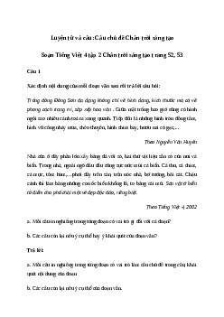 Soạn bài Luyện từ và câu: Câu chủ đề - Tiếng Việt 4 Chân trời sáng tạo