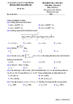 Đề cuối kì 1 Toán 11 năm 2023 – 2024 trường THPT Mạc Đĩnh Chi – Hải Phòng