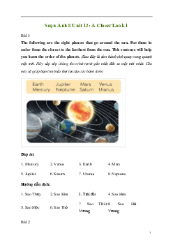 Giải Tiếng Anh 8 Unit 12: A Closer Look 1 | Kết nối tri thức