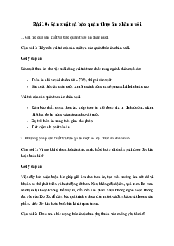 Giải Công nghệ 11 Bài 10: Sản xuất và bảo quản thức ăn chăn nuôi | Cánh diều