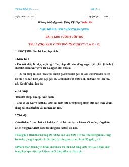 Giáo án Tiếng Việt 2 sách Chân trời sáng tạo Học kì 2 | Tuần 19 tiết 1