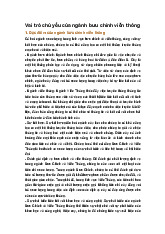 Vai trò chủ yếu của ngành bưu chính viễn thông