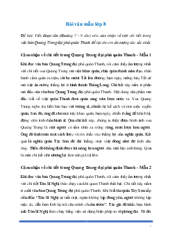 Văn mẫu Ngữ Văn lớp 8: Đoạn văn cảm nhận về một chi tiết trong văn bản Quang Trung đại phá quân Thanh | Kết nối tri thức
