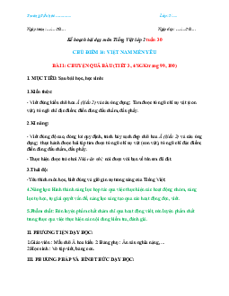 Bài 1 Tuần 30 Tiết 3, 4 | Giáo án Tiếng Việt 2 học kì 2 | Chân trời sáng tạo