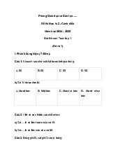 Đề thi học kì 2 môn Toán lớp 1 sách Cánh Diều