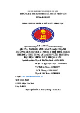 Tiểu luận Nghiên cứu các nhân tố trong thể dục thể thao sinh viên môn Các phương pháp nghiên cứu khoa học   -  trường đại học Khoa học xã hội và nhân văn- Đại học Quốc Gia Thành phố Hồ Chí Minh.