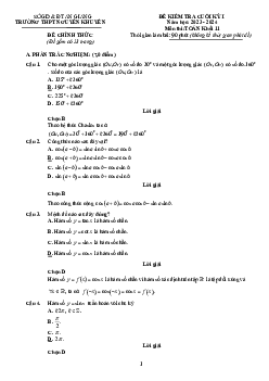 Đề cuối kỳ 1 Toán 11 năm 2023 – 2024 trường THPT Nguyễn Khuyến – An Giang