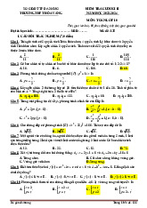 Đề cuối kì 2 Toán 10 năm 2023 – 2024 trường THPT Hòa Vang – Đà Nẵng