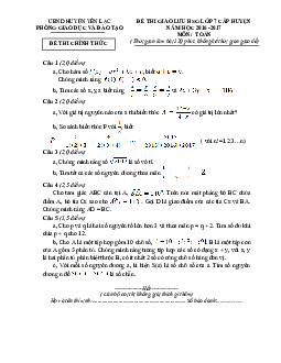 Đề giao lưu HSG Toán 7 năm 2016 – 2017 phòng GD&ĐT Yên Lạc – Vĩnh Phúc