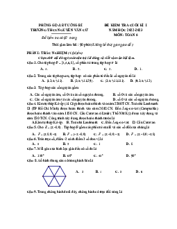 Đề học kì 1 Toán 6 năm 2022 – 2023 trường THCS Nguyễn Văn Cừ – Quảng Ninh
