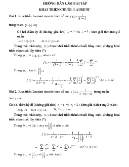Hướng dẫn làm bài tập khai triển chuỗi Laurent | Đại học Bách khoa Hà Nội