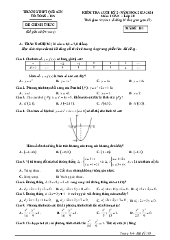 Đề cuối kỳ 2 Toán 10 năm 2023 – 2024 trường THPT Quế Sơn – Quảng Nam