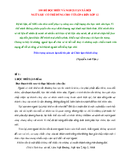 TOP 100 đề đọc hiểu và nghị luận xã hội Ngữ văn THCS (có đáp án)