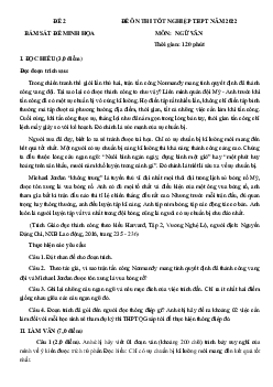 Đề thi thử THPT Quốc gia 2022 môn Ngữ văn bám sát đề minh họa - Đề 2 (có lời giải)