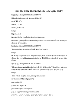 Giải Tin 10 Bài 18: Các lệnh vào ra đơn giản KNTT