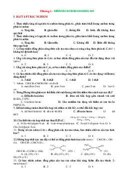 Bài tập trắc nghiệm và tự luận chương Hidro không no hóa học 11