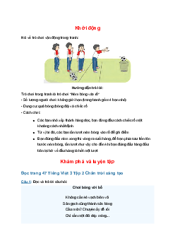 Bài 3: Chơi bóng với bố trang 47 SGK Tiếng Việt lớp 3 Tập 2 Chân trời sáng tạo