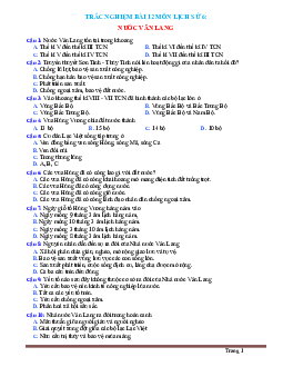 Trắc nghiệm Sử 6 Bài 12: Nước Văn Lang (có đáp án)