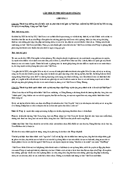 Câu hỏi môn lịch sử đảng?