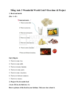 Giải BT Tiếng Anh 3 Wonderful World Unit 9 Fun time & Project