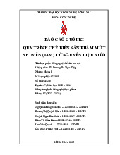 Báo cáo cuối kì: Quy trình chế biến sản phẩm mứt nhuyễn (jam) từ nguyên liệu bưởi môn Công nghệ chế biến rau củ quả | Trường Đại học Công Nghệ Đông Á