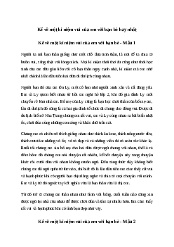 Kể về một kỉ niệm vui của em với bạn bè (3 mẫu) | Tiếng việt 4 Chân Trời sáng tạo