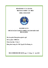 BÀI TIỂU LUẬN TRẢI NGHIỆM NGÀNH NGHỀ TIẾNG TRUNG CHI 123 môn Nhập môn ngành Ngôn ngữ Trung Quốc - Trường Đại học Văn Hiến.