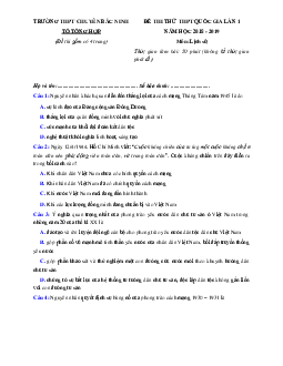 Tuyển Chọn 30 Đề thi thử THPT Quốc Gia môn Lịch Sử 2019 có đáp án và lời giải chi tiết