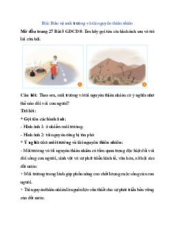 Giải SGK Giáo dục công dân 8 bài 5: Bảo vệ môi trường và tài nguyên thiên nhiên | Chân trời sáng tạo