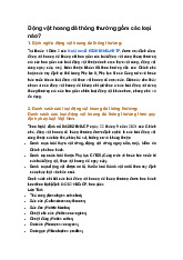 Động vật hoang dã thông thường gồm các loại nào?