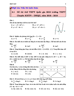 Đề thi thử Toán THPT Quốc gia 2019 trường THPT chuyên KHTN – Hà Nội