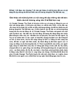 Văn mẫu 8 | Giới thiệu về một bộ phim đề cập những vấn đề bức thiết của môi trường sống trên Trái Đất