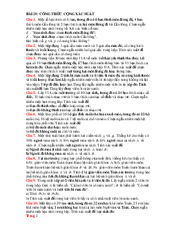 Bài tập tự luận Toán 11 Bài 29: Công thức cộng xác suất