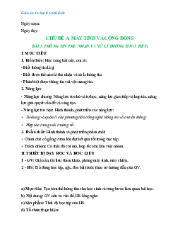 Giáo án Tin học 6 sách Cánh diều (Cả năm)