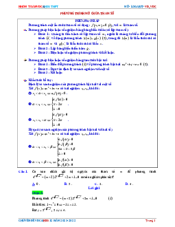 Phương trình mũ chứa tham số