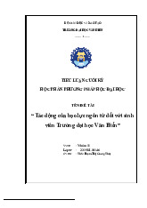 Tiểu luận Tác động của bạo lực ngôn từ đối với sinh viên VHU môn Phương pháp học - Trường Đại học Văn Hiến.