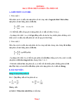Phương pháp giải bài 2 Tính chất cơ bản của phân số Toán 6 Chân trời sáng tạo