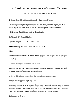 Ngữ pháp Unit 5 lớp 9 Wonders of Viet Nam
