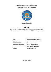 Vai trò của bảo hiểm ở Việt Nam trong giai đoạn 2021-2023 | Bài thảo luận Nhập môn tài chính - tiền tệ